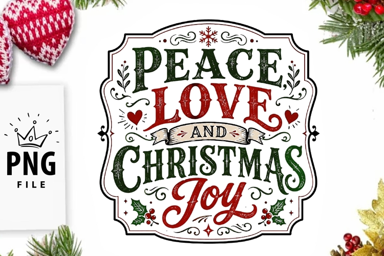 Peace Love And Christmas Joy PNG