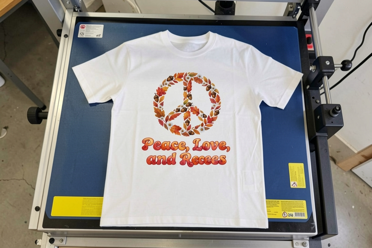 Peace Love and Recees Autumn Sublimation
