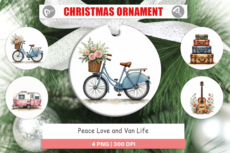 Peace Love Van Life Ornament