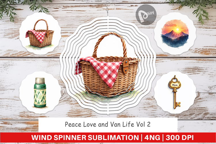 Peace Love Van Life Wind Spinner