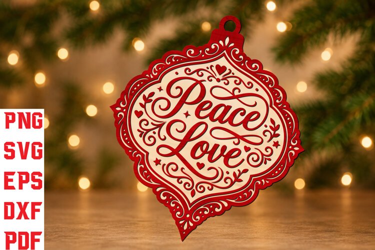 Peace Love Christmas SVG Cut File example image 1