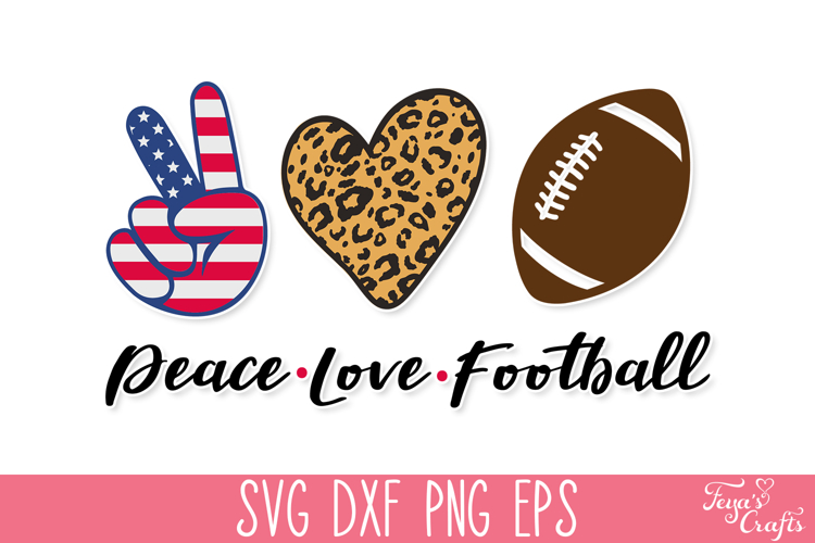 Peace Love Football Svg