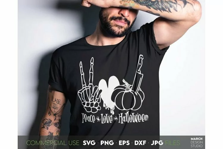 Peace Love Halloween SVG | Funny Halloween Shirt SVG
