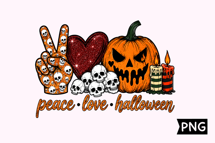 Peace Love Halloween Spooky Season Design