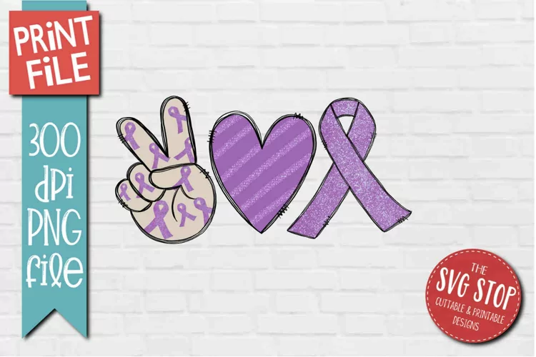 Peace Love Light Purple Ribbon | Awareness Shirt Sublimation