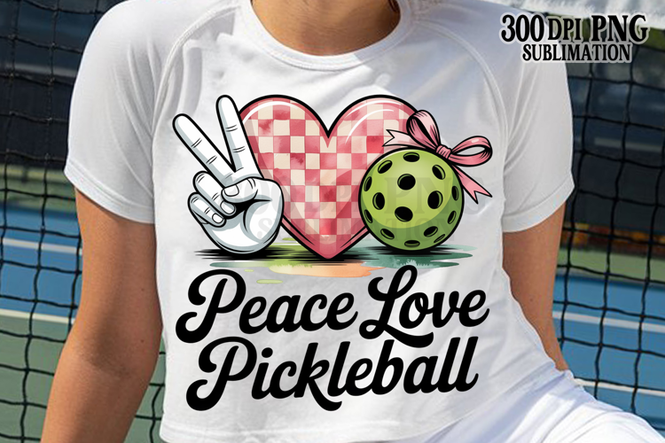 Peace Love Pickleball PNG Sublimation DTF