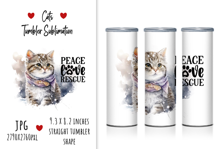 "Peace Love Rescue" Tumbler Sublimation