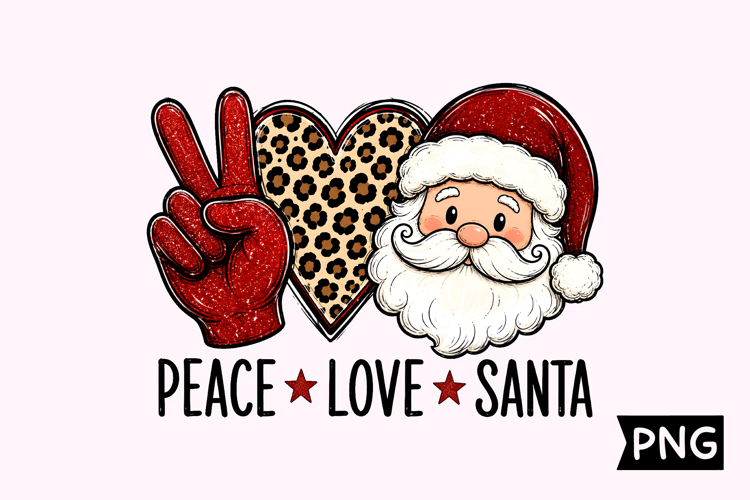 Peace Love Santa Leopard Christmas Design
