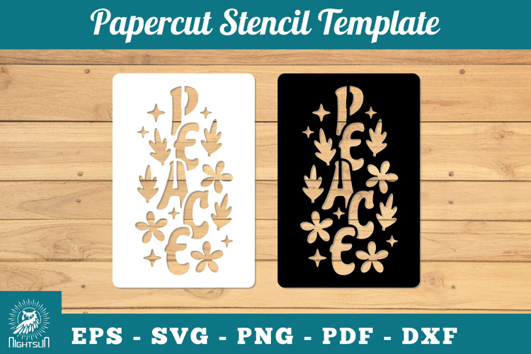 Peace Papercut Stencil SVG