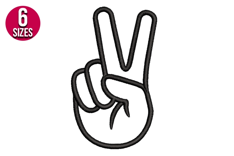 Peace Sign Machine Embroidery Design | Instant Download