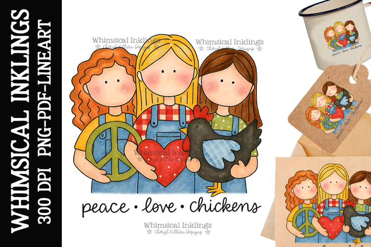 Chicken Chicks Sublimation Clipart