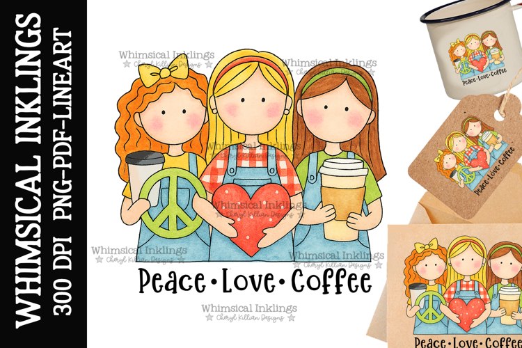 Peace Love Coffee Sublimation