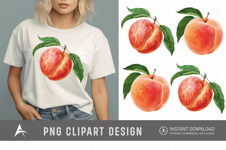 Watercolor Peach Clipart