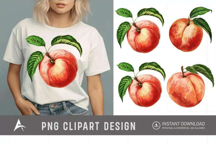 Watercolor Peach Clipart