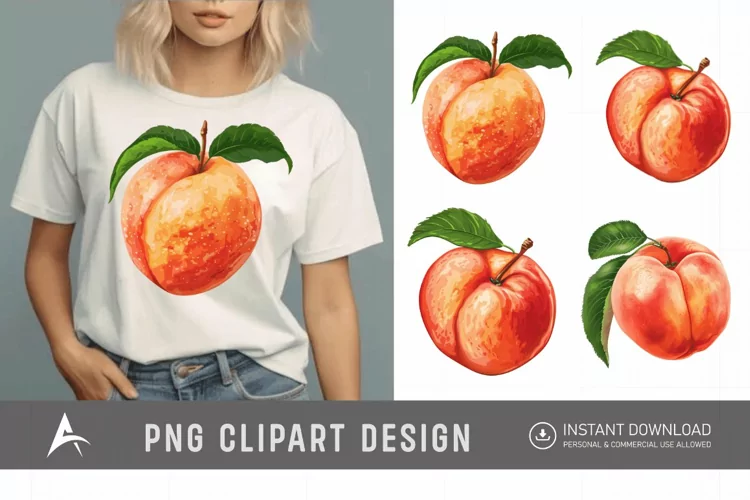 Watercolor Peach Clipart