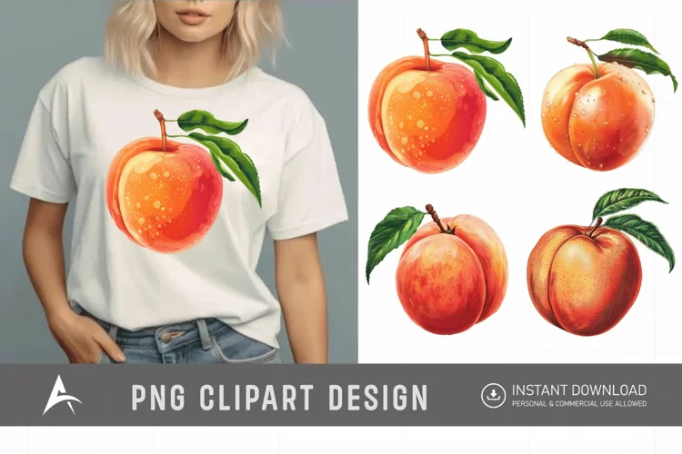 Watercolor Peach Clipart