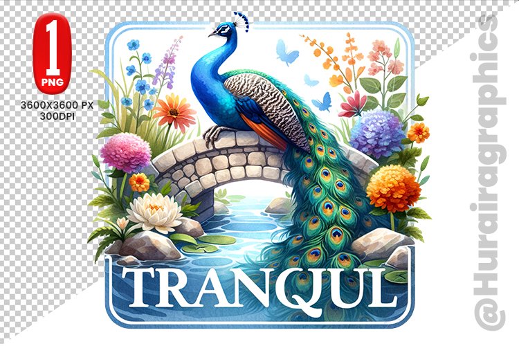 Cute Peacock Clipart - PNG File