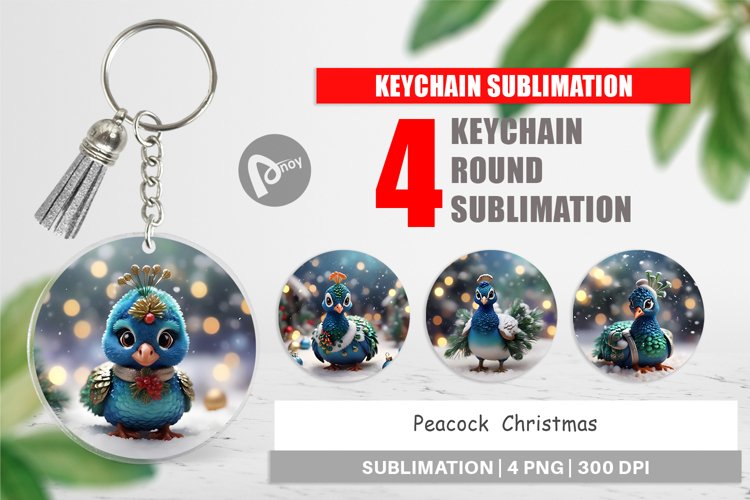 Keychain Peacock Christmas