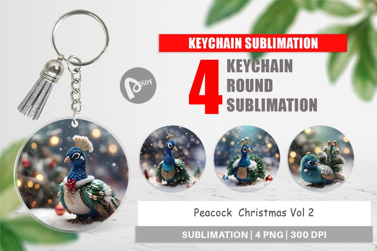 Keychain Peacock Christmas