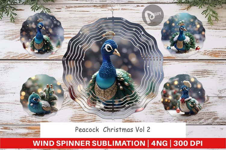 Wind Spinner Peacock Christmas