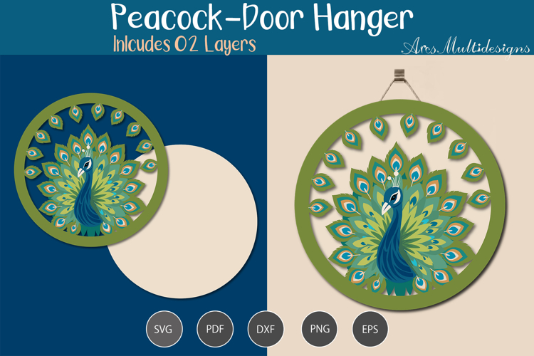 Peacock Door hanger Laser cut