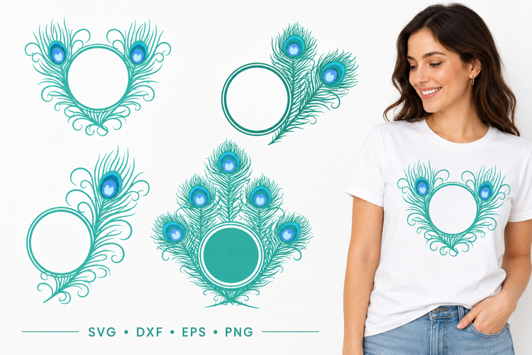 Peacock Monogram Svg Image 7