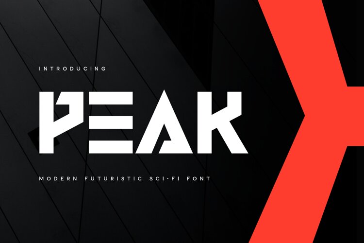 PEAK - Modern Futuristic Sci-fi Font example image 1