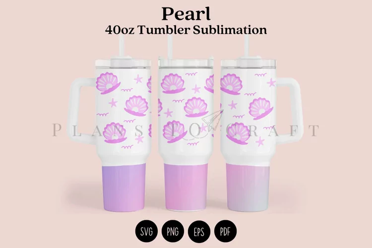 Pearl 40oz Tumbler Sublimation Wrap SVG