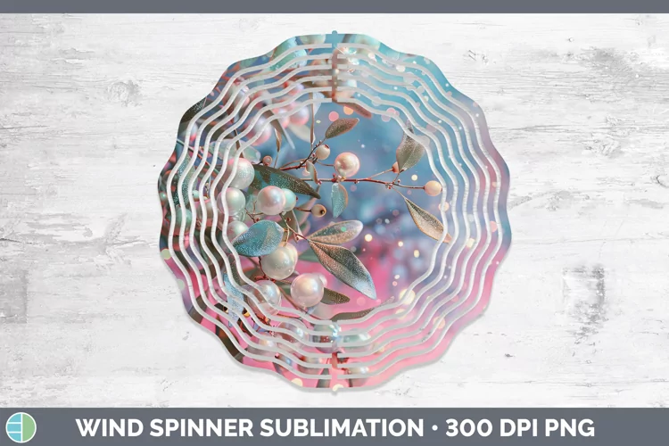 Pearl Christmas Mistletoe Wind Spinner Sublimation Spinner D