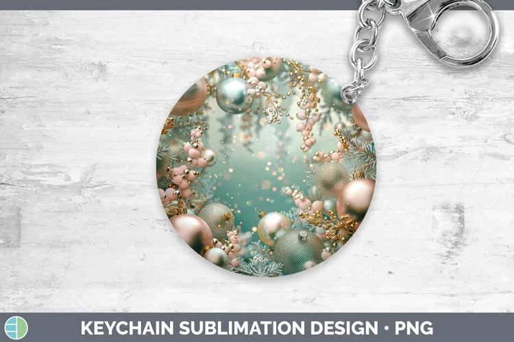 Pearl Christmas Ornaments Keychain Sublimation Keyring Desig