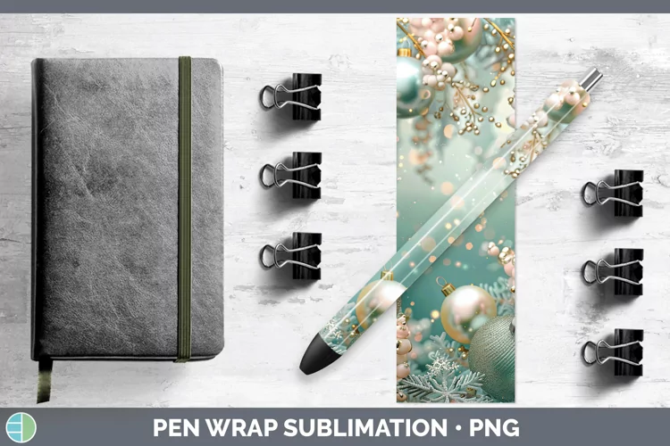 Pearl Christmas Ornaments Pen Wrap Sublimation Epoxy Pen Des