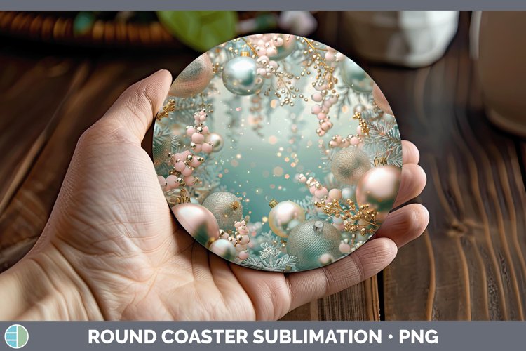 GorgeousPearl Christmas Round Coaster design.