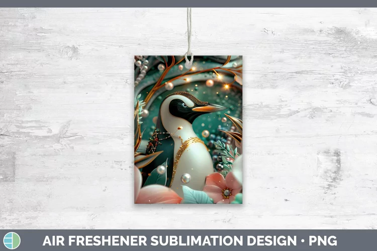 Pearl Christmas Penguin Air Freshener Sublimation Car Freshe
