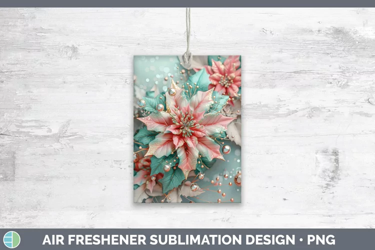 Pearl Christmas Poinsettia Air Freshener Sublimation Car Fre