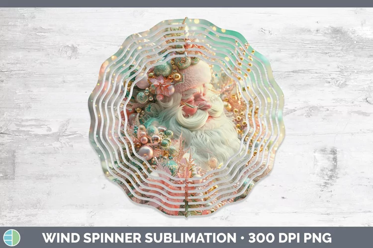 Pearl Christmas Santa Wind Spinner Sublimation Spinner Desig