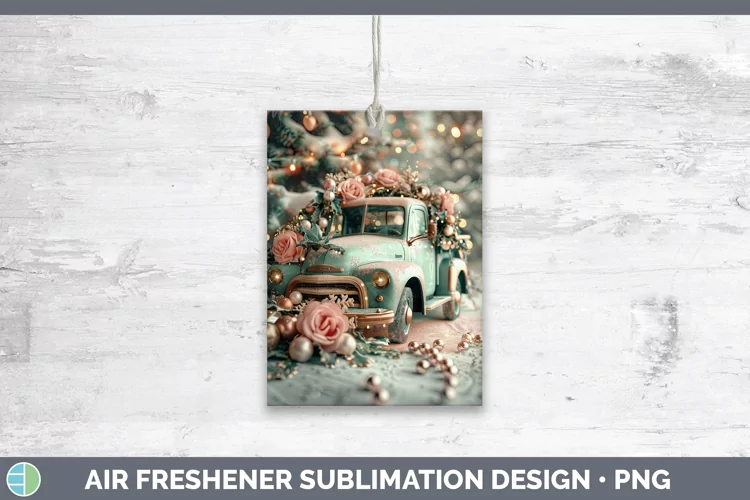 Pearl Christmas Vintage Truck Air Freshener Sublimation Car
