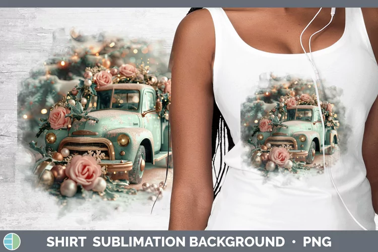 Pearl Christmas Vintage Truck Shirt Sublimation Sublimation