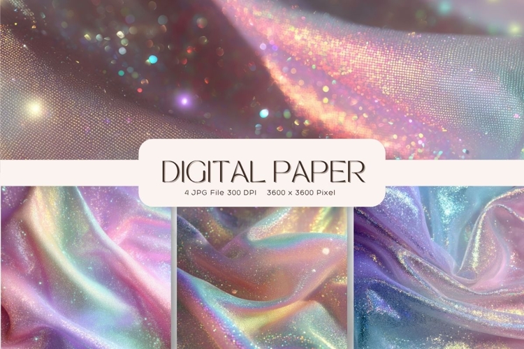 Pearl Hologram Background Texture Ombre Digital Paper_1