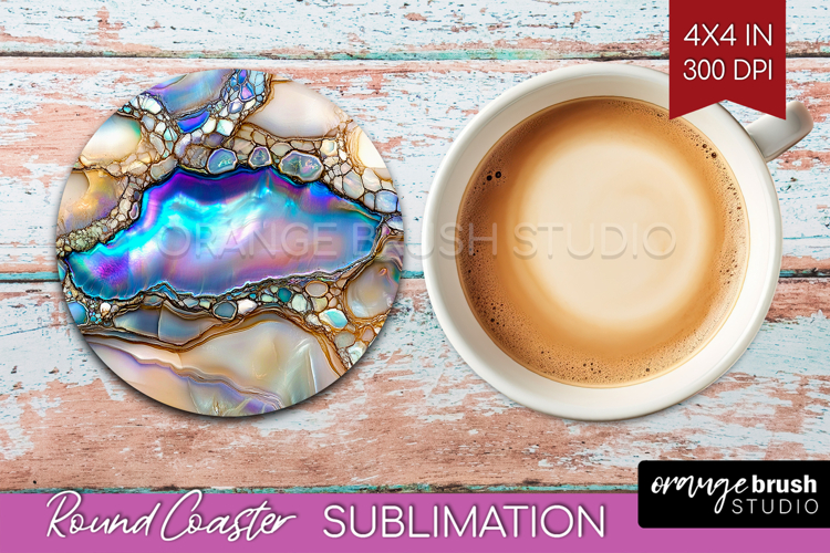 Pearl Round Coaster - Pearl Texture Coaster PNG Sublimation