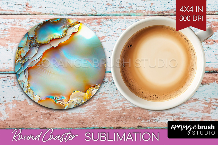 Pearl Round Coaster - Pearl Texture Coaster PNG Sublimation