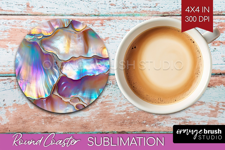 Pearl Round Coaster - Pearl Texture Coaster PNG Sublimation