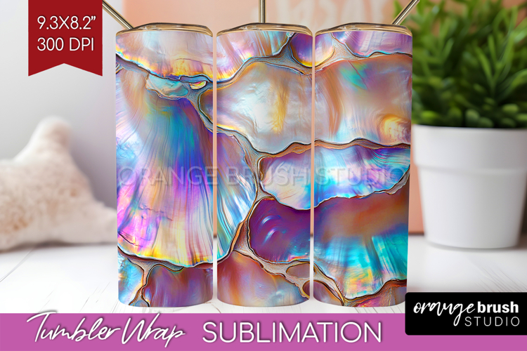 Pearl Tumbler Wrap - Pearl Texture Tumbler PNG Sublimation