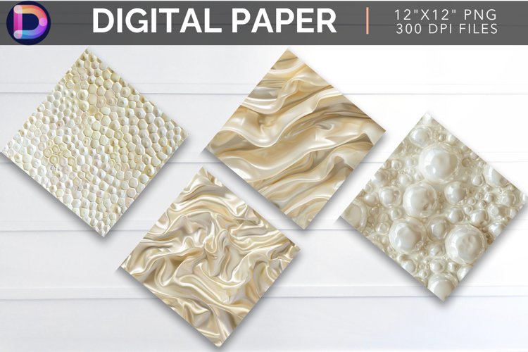 Pearlescent Ivory Digital Paper example image 1