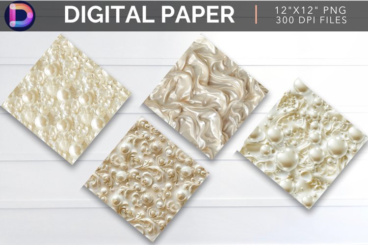 Pearlescent Ivory Digital Paper example image 1