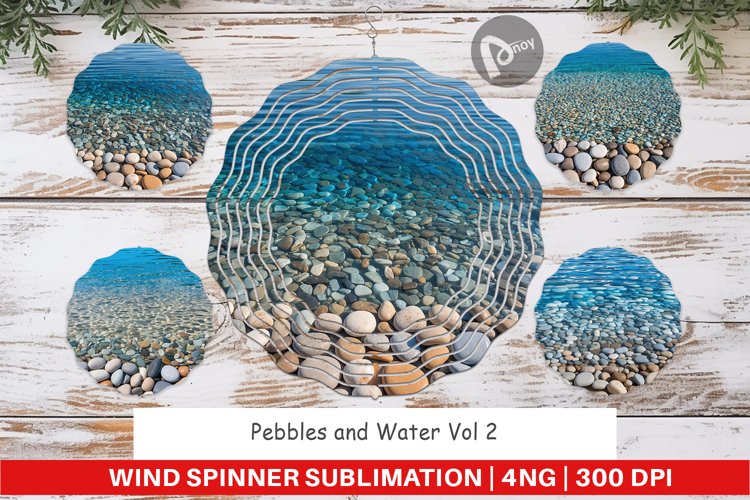 Wind Spinner Pebbles and Water