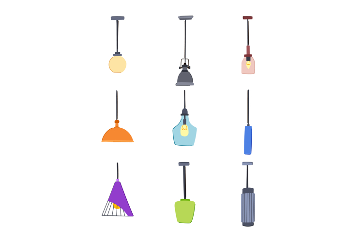 pedant lights set cartoon