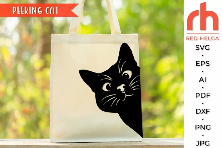 Peeking Cat SVG, Kitten Face Cut File, Cat Decal DXF