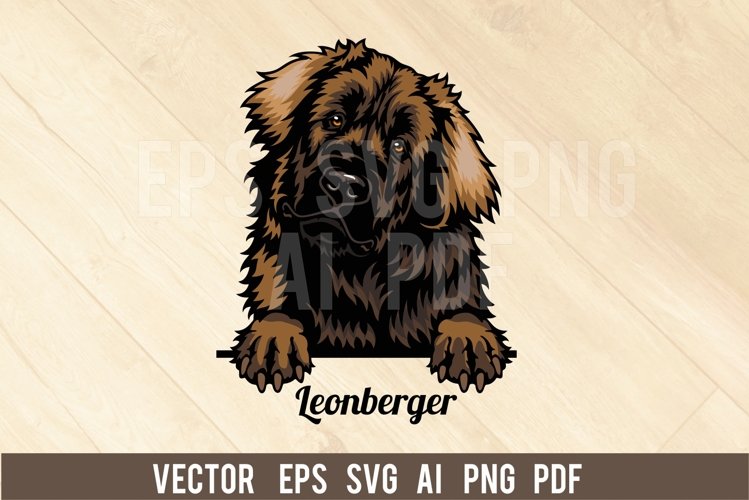 Leonberger Dog, Head dog SVG color Vector Clipart example image 1