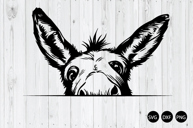 Peeking Donkey SVG, Donkeys SVG, Animal SVG