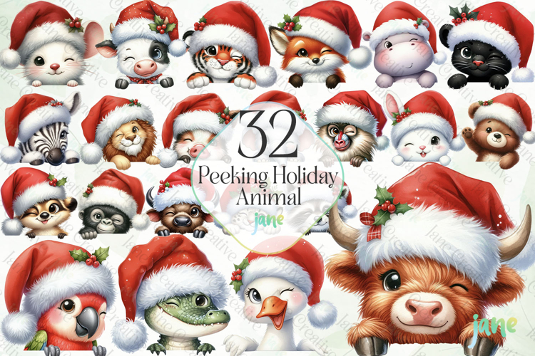 Peeking Holiday Animal Sublimation Bundle